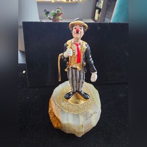 RON LEE 1992 Charlie Chaplin Clown Sculpture 24k Gold Plating Vintage Collectabl